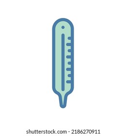 Thermometer icon in colorful filled line style