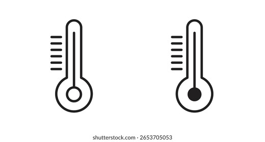 Thermometer icon design element. Editable stroke. Vector