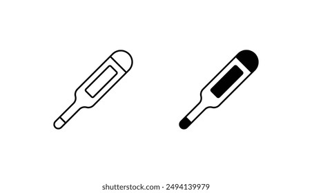 Thermometer icon design with white background stock illustration