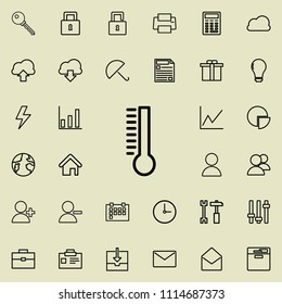 thermometer icon. Detailed set of minimalistic icons. Premium graphic design. One of the collection icons for websites, web design, mobile app on colored background
