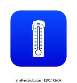 Thermometer icon digital blue for any design isolated on white vector illustration