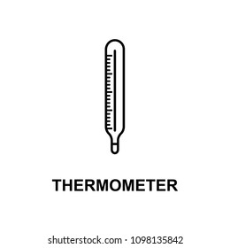 thermometer icon. Element of measuring instruments icon with name for mobile concept and web apps. Thin line thermometer icon can be used for web and mobile. Premium icon