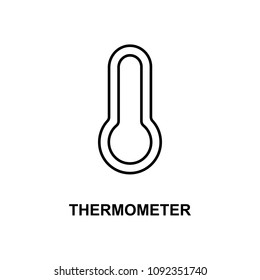 thermometer icon. Element of simple web icon with name for mobile concept and web apps. Thin line thermometer icon can be used for web and mobile on white background