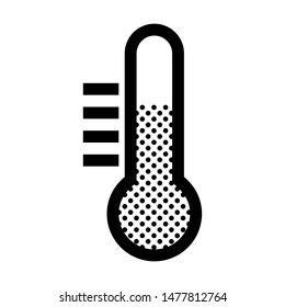 Thermometer. Icon with Filled with Dots.