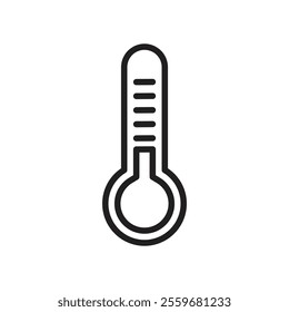 Thermometer icon Flat art in black and white isolated