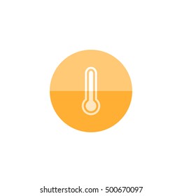 Thermometer icon in flat color circle style. Medical nature science temperature measure 