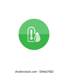 Thermometer icon in flat color circle style. Nature science temperature measure humid