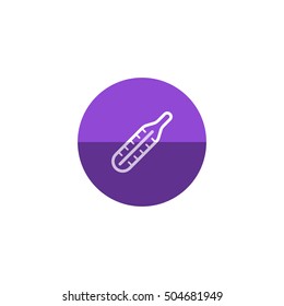 Thermometer icon in flat color circle style. Medical equipment healthcare doctor