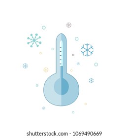 Thermometer  icon. Flat design, line sign. Vector Illustration