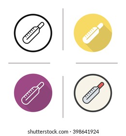 Thermometer icon. Flat design, linear and color styles. Temperature symbol. Isolated vector