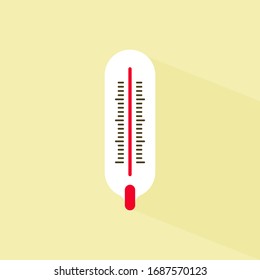 Thermometer icon flat design style. Simple icon. Modern flat icon in stylish colors. Web site page and mobile app design element.