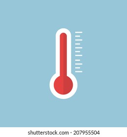 Thermometer icon , Flat design style, vector illustration. long shadow icon.