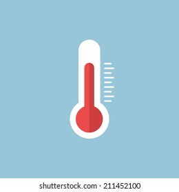 Thermometer icon , Flat design style, vector illustration