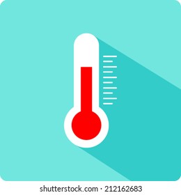 Thermometer icon , Flat design style