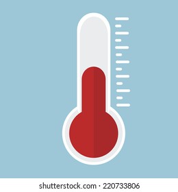 Thermometer icon , Flat design style, vector illustration. 