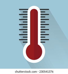 Thermometer icon , Flat design style, vector illustration. long shadow icon.