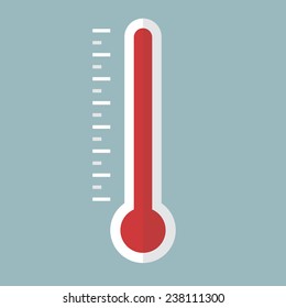 Thermometer icon , Flat design style, vector illustration.