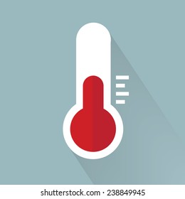 Thermometer icon , Flat design style, vector illustration. long shadow icon.