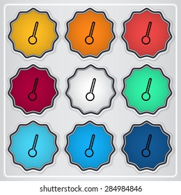Thermometer icon. Flat design style. Made vector illustration. Emblem or label with shadow.