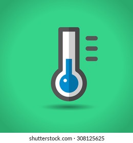 Thermometer icon, Flat design style, vector illustration.