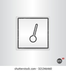 Thermometer icon. Flat design style. Made vector illustration. Emblem or label with shadow.