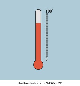 Thermometer icon , Flat design style, vector illustration.