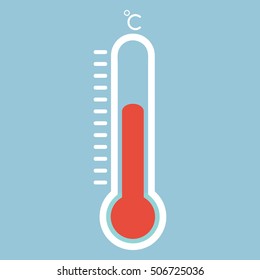 Thermometer icon , Flat design style