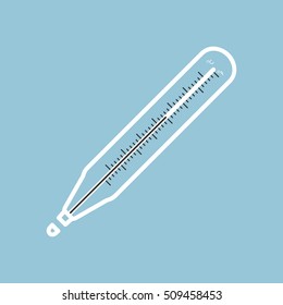 Thermometer icon , Flat design style