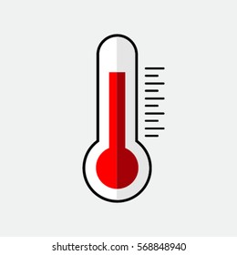 Thermometer icon , Flat design style, vector illustration. 