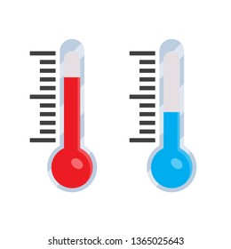 Thermometer icon in a flat design. Vector illustration