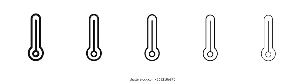 Ícone do termômetro ilustração plana definir logotipo