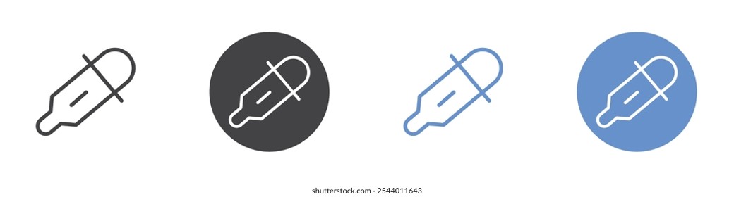 Thermometer icon Flat set in black and white color
