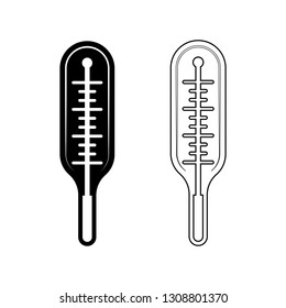 Thermometer icon. Flat sign isolated on white background. Vector illustration.
