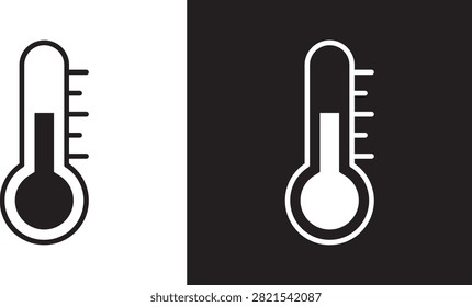 Thermometer icon flat solid graphic..