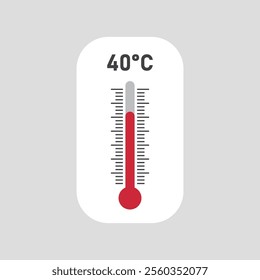 Thermometer icon in flat style. Climate control vector illustration on isolated background. Weather change sign business concept.