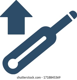 Icono del termómetro en estilo plano. Fiebre, signo de gripe.