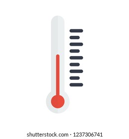 thermometer icon in flat style isolated vector illustration on white transparent background