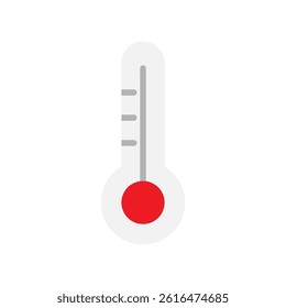 Thermometer icon with flat style. Minimalist and simple weather theme vector icon
