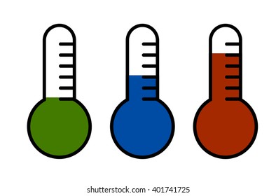 thermometer icon, flat symbol, minnimal icon design red blue shades gradient
