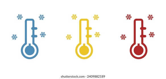 thermometer icon, frost, on a white background, vector illustration