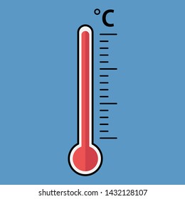Thermometer icon. Goal flat vector illustration on isolated background