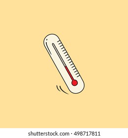 Thermometer Icon Hand drawn Style. Vector Illustration