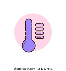 thermometer icon for healt care theme with line design style