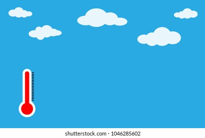 Thermometer icon. High temperature symbol. Flat design vector illustration