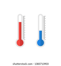 Thermometer Icon. Icon Hot Or Cold In Flat Style. Vector Illustration