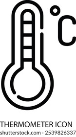 Thermometer icon. Hot, cold temperature vector. Warm, freeze weather. Celsius, Fahrenheit degree.