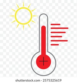 Thermometer icon. Hot, cold temperature vector. Warm, freeze weather. Celsius, Fahrenheit degree. Colorful Thermometer Design icon.