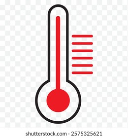 Thermometer icon. Hot, cold temperature vector. Warm, freeze weather. Celsius, Fahrenheit degree. Colorful Thermometer Design icon.