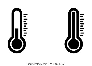 Thermometer icon for hot and cold temperature symbols, Glyph vector illustration.