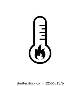 Thermometer Icon. Hot & Cool Measurement Vector Illustration. 
Climate Forecast Parameter Sign and Symbol Logo Template. EPS 10.